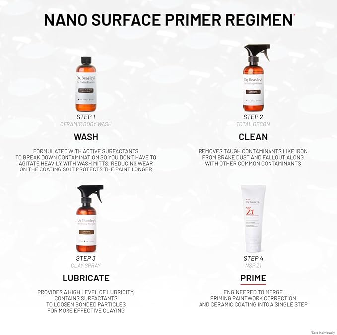 Dr. Beasley's NSP Z1 - One Step Correcting Primer with 1 Year Nanocoating, Cut & Coat in 1/2 The Time, Just 1oz Per Vehicle, Prevents Coating Failure, Beats Multi-Step in Removing Defects, 32 Fl Oz