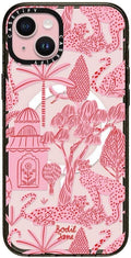 CASETiFY Impact iPhone 15 Plus Case [4X Military Grade Drop Tested / 8.2ft Drop Protection/Compatible with Magsafe] - Animal Prints - Cheetah Paradise Pink - Clear Black