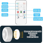 6PCS Wireless Car Interior Led Lights with Remote Control, 16 Colors Vehicle Puck Lamps, Rechargeable Ambient Inside Night Lighting Kit Decoration, Universal Automotive Accessories