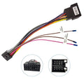 Hikity 16 Pin Wiring Harness ISO Adapter for Android Car Radio Universal ISO Standard Female Radio Connector with Steering Wheel Control Cables and Reverse Gear