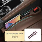 Car Seat Gap Filler Organizer - No Drop Seat Guard, Side Gap Filler for Car, SUV, and Trucks, 2 Pack, Black - Prevents Items from Falling, Extra Storage Space, Easy to Install, Durable & Eco-Friendly