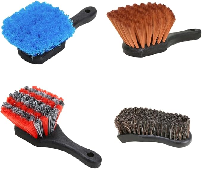 Renu Luxury Detail Brush Kit, use on Vehicles, Boats, RV's and Motorcycles. 4pc Luxury Detailing Brushes for Interior and Exterior use.
