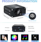 16W Car Home Starlight Headliner Kit, Twinkle & Sound Activate RGBW Fiber Optic Lights with APP & Remote Control, Star Lights for Ceiling Decoration, 650 pcs 9.8ft