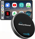 OneCarStereo Cloud Magic AI Box Android 13 CarPlay Adapter with Qualcomm 8 Core, Wireless CarPlay & Android Auto, Built-in Cloud SIM 4G LTE, YouTube & Netflix Streaming for Factory Wired CarPlay Cars