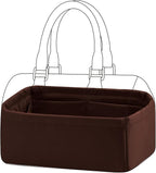 DGAZ Silk Purse Organizer Insert Fits LV Speedy 16/20/25/30/35/45 bags，Silky Smooth Bag Organizer，Luxury Handbag & Tote Shaper（Global Brown，SP16）