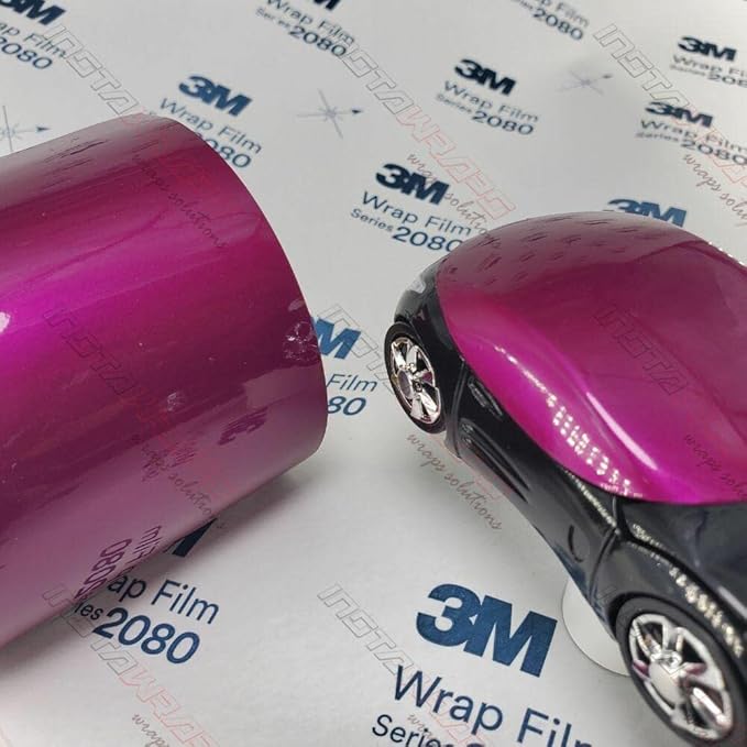 3M Car Wrap Roll 2080 Gloss Fierce Fuchsia | G348 | (5ft x 8ft (40 Sq/ft)) | Automotive Vinyl Wrap for Cars - Car Interior Wrap & Exterior | w/Free Instawraps Pro Glove