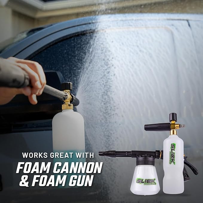 Slick Products Hybrid Ceramic Wash & Wax Super Concentrate – Extra Thick Foaming Car Shampoo & Motorcycle Wash Soap with Wax Protection – Perfect for Foam Cannon – 128 oz.