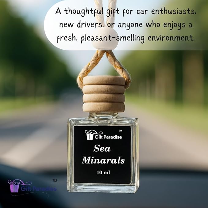 Sea Minerals Car Freshener Set of 3 – Long Lasting Premium Air Fresheners with Velvet gift bag – Refreshing Oceanic Scent for Car, Closet & Office