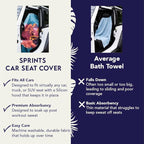 Sprints Athletic Running Towel, Full-Sized, Car Seat Cover - Performance Microfiber (Retro Sunset)