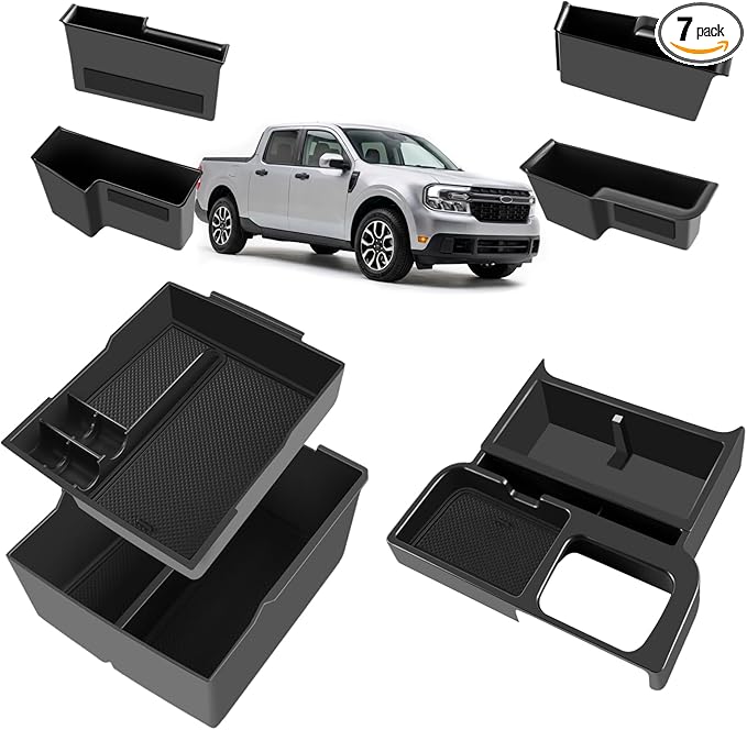 7pcs Center Console Storage Organizer Sunglass Holder for Ford Maverick 2022-2026, with Door Handle Storage Organizer, Center Console Armrest Organizer Set Fit Maverick Accessories