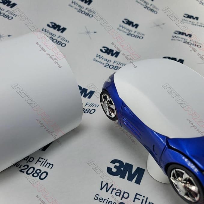 3M Car Wrap Roll 2080 Matte White | M10 | (5ft x 5ft (25 Sq/ft)) | Automotive Vinyl Wrap for Cars - Car Interior Wrap & Exterior | w/Free Instawraps Pro Glove