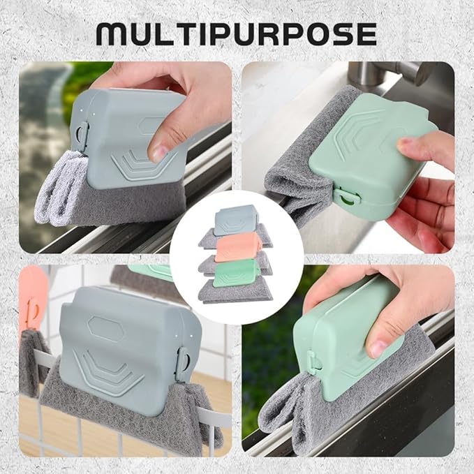 2026 New Magic Window Track Cleaner, 3Pcs Multipurpose Cleaning Brush for Window Grooves, Sliding Door Tracks, Tile Grout Lines, Shutter Slats, Car AC Vents, and Narrow Gaps (Grey)