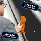 The Rag Company - Edgeless 365 Microfiber Towels (10-Pack) Premium 70/30 Blend, Professional Polishing, Wax Removal, Auto Detailing, 365gsm, 16in x 16in, Orange
