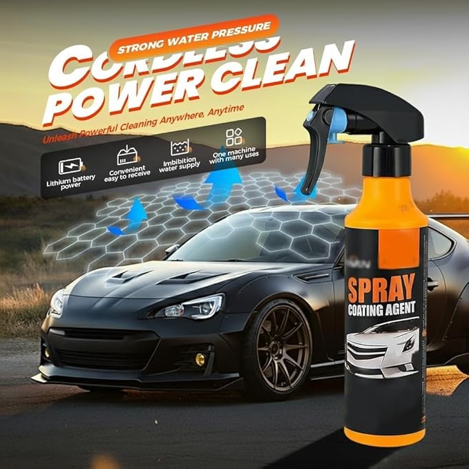 Car Coating Spray, 300ml Nano Hydrophobic Quick Coat For Auto Paint Protection, Easy Spray Wax Sealant For High Gloss Shine, Water Repellent Scratch Resistant Coating Kit With Microfiber Cloth (1Pcs)