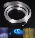 AZIMOM PMMA Plastic Flash Point Fiber Optic Strands 100PCS 0.04IN 9.8ft Side Glow Curtain Waterfall Optical Fiber Cables for LED Light Engine Driver Source Decoration