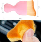 Blilo Car Interior Detailing Brush, Auto Soft Hair Cleaning Brushes, Curved Dirt Dust Collectors, Removal Tool for Dashboard Air Conditioner Vents Leather, Scratch Free (Pink/1PCS)