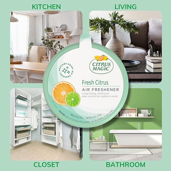 Citrus Magic Odor Absorbing Solid Air Freshener, Fresh Citrus, 20-Ounce, Pack of 2