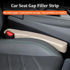2PCS Car Seat Gap Filler, Microfiber Leather Vehicle Seat Crevice Plug Blocker to Stop Things from Dropping, No-Drop Automotive Gap Guard Stopper, Universal for Vehicles (Beige)