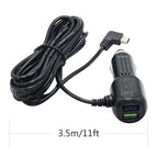 Dash Cam Mini USB Power Cable, Left Angle 90 Degree Mini USB with Dual USB Port Fast Power Supply, for 12V-24V Car and Truck Dash Cam, GPS Navigator, MP3 Player and Other USB Devices