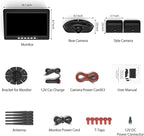 ZEROXCLUB 10.1" RV Backup Camera Wireless System Plug and Play, Pre-Wired for Furrion RV Trailer Camper Motorhome, HD 1080P Split-Screen DVR Monitor with 1 Rear View & 2 Side View Cameras, BY503