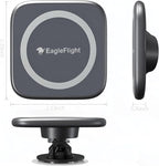 EagleFlight 17mm Magnetic Phone Mount Base for MagSafe - 5.5LBS Strong Magnet,Universal Car Accessory for iPhone 16/15/14/13/12, Secure Hold on Bumpy Roads, 360° Rotation, Rubber Protection