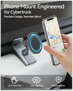 Phone Mount for Tesla Cybertruck The Ultimate Magnetic Phone Holder for Tesla Cybertruck Accessories | 360° Adjustable All-Metal Dash Mount with Strong Magnets Secure Clip-On Design Leaves No Residue