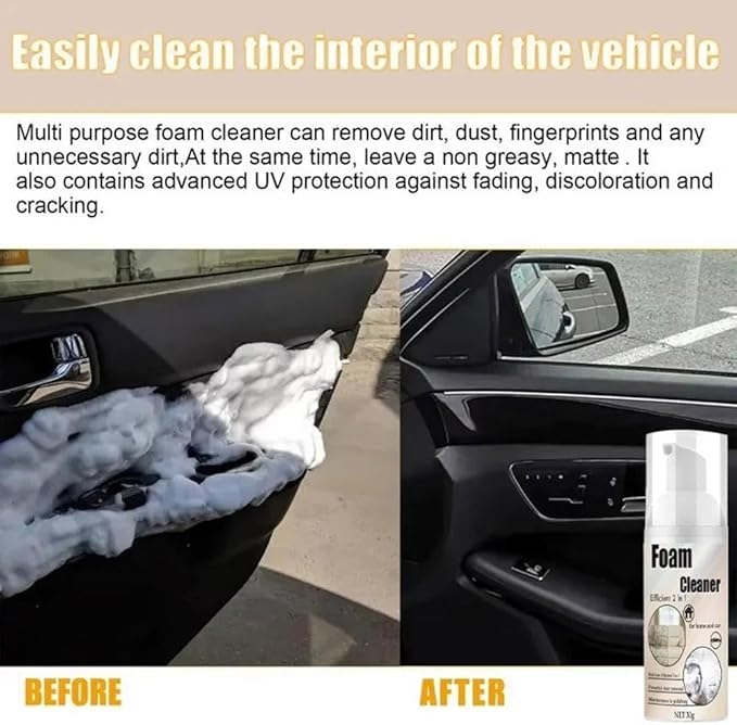 Multi-Purpose Foam Cleaner,30/60ml Car Interior Foam Refinisher Cleaner,All Around Master Foams Cleaners,Strong Stain Remover for Cars Interior and Kitchen