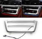 Car Inner Air Condition A/C Panel LED Lighting Ambient Light Trim Accessories for BMW 3 4 Series 3GT F30 F36 M3 M4 Center Control Two-Color Atmosphere Lamp Panel Replacement Cover (Silver)