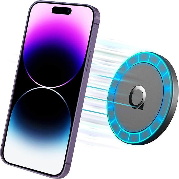 Sticky Magnetic Phone Mount Compatible with Magsafe 16 15 14 13 12 Pro Max Mini Car Mount and Wall Mount Soft Silicone Front