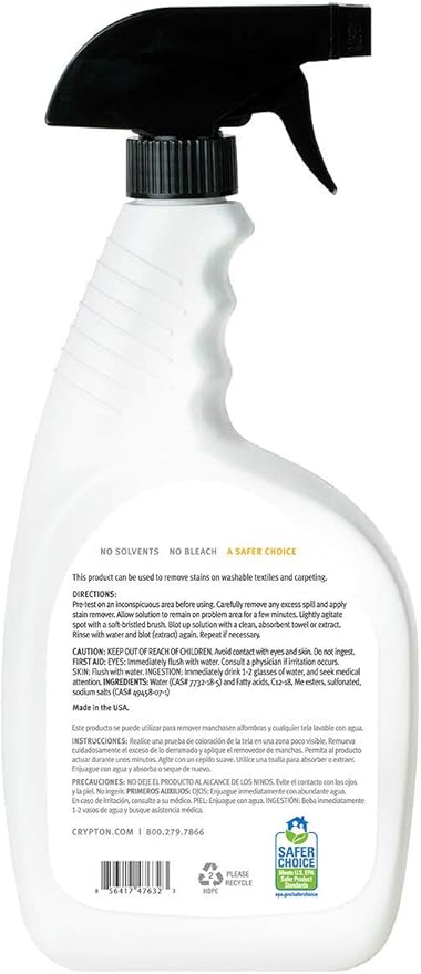 Crypton Gold Upholstery Stain Remover – Formulated to Break Down Tough Stains Including Food, Beverage, Protein and More (32 fl. oz.)