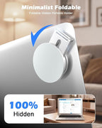 CloudValley Magnetic Phone Laptop Holder Mount, Foldable Hidden Portable Stand for iPhone 17/16/15/14/13 & All Phone, Clamp for Monitor Side, Compatible with Laptop, Desktop, Tesla Model 3/ Y, Silver