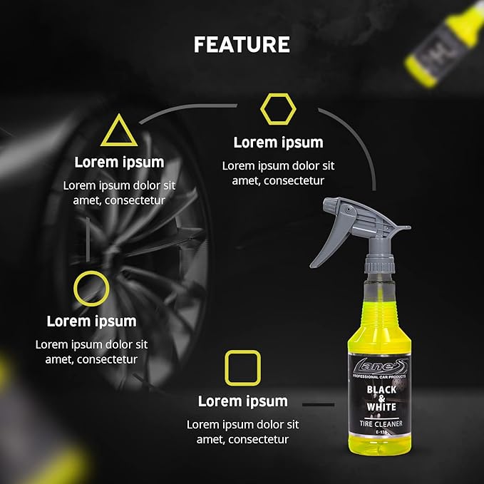LANE'S Black and White Tire Cleaner- Tire Cleaner, Cleaning Tire Spray, Strong Tire Cleaner - Formulated Cleaning Strength, Restores Rubber to Black, Fast Acting Tire Cleaner- 1 Gallon