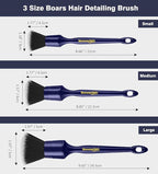 YeewayVeh Car Detailing Brush Set, 3PCS Ultra Soft and Thick No Scratch Detail Brush for Car Dashboard Air Vents Leather Seat Dusting and Cleaning, Auto Interior Exterior Detail Brushes Car Detailing