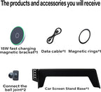 Car Phone Holder for 2023 2024 2025 2026 Toyota Prius Accessories 15W Fast Wireless Charger Screen Fixed Clip Cell Phone Mount Hands-Free 360 Degree Rotation (12.3 Inch)