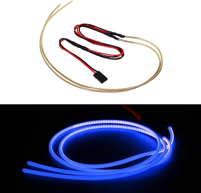 INJORA RC LED Strip Lights Flexible Cuttable for TRX4M SCX24 1/24 1/18 Crawlers Upgrade(Blue)