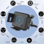 15W Qi Wireless Car Charger Mount Holder Compatible for Samsung Galaxy Z Fold7 Fold6 Fold5 Fold4 Fold3 Fold2 Fold 4.3in-6.9in Phone Auto Clamp Fast Charger