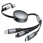CAFELE Multi Charging Cable 100W Retractable USB C Cable, 6-in-1 Dual Type C and 27W L 5A Fast Charger Cord for Phone 16 15 14, Galaxy S24 S23, MBook, Pad and Multiple Devices (4.3ft)