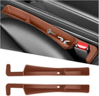 2PCS Car Seat Gap Filler Organizer, Seat Side Gap Organizer for Phone Keys Cards, Multifunctional Automotive Interior Storage Accessories, Universal for SUV Truck Sedan (Dark Brown)