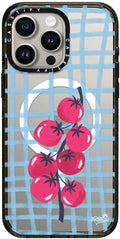 CASETiFY Impact Case for iPhone 15 Pro Max [8.2ft 4X Military Grade Drop Protection/Compatible with Magsafe] - Tomatoes - Clear Black