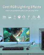 Green 7-Port USB 3.0 Hub,Vertical USB Hub Tower with RGB Lighting & 5Gbps Data Speed, 2FT Cable - Gaming USB Hub Splitter for PC, Desktop, Laptop, PS5, Xbox, Flash Drives