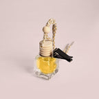 Llum Amber Vanilla Hanging Car Air Freshener – Luxury Automotive Perfume Diffuser 10ml (0.34 fl oz), Long-Lasting Fragrance, Alcohol-Free Non-Toxic Car Scent, Glass Bottle With Wood Cap & AC Vent Clip
