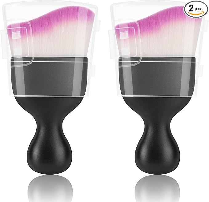 Amrules 2 PCS Car Interior Detailing Brush, Auto Car Dusting Brushes, Soft Bristles Duster Removal Cleaning Tool for Dashboard Interior, Exterior, Skylight, Leather, Dust Brush, White & Purple