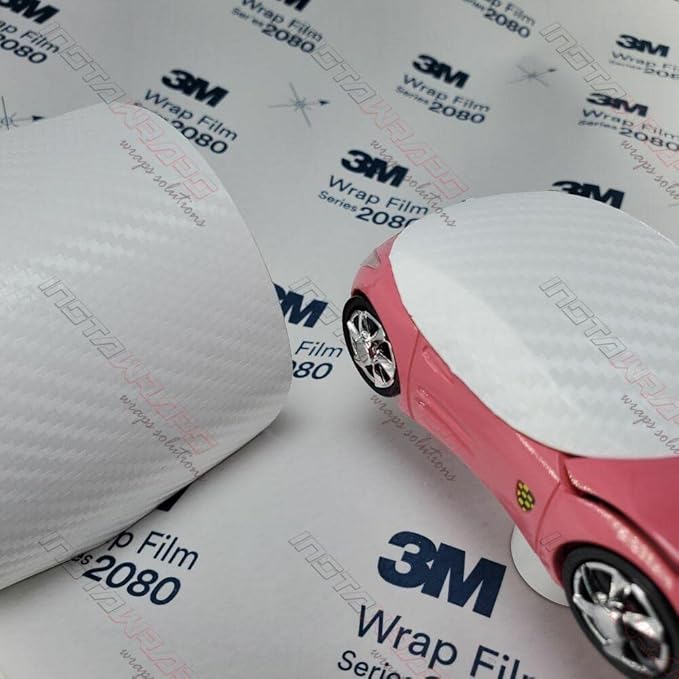 3M Car Wrap Roll 2080 White Carbon Fiber | CFS10 | (Sample 3in x 5in) | Automotive Vinyl Wrap for Cars - Car Interior Wrap & Exterior