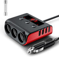 7 in 1 Cigarette Lighter Splitter, SONRU 3 Sockets Cigarette Lighter Splitter with PD Ports 3 Fast Charging USB Ports, 120W 12V/24V DC Independent Power Switches & LED Voltage Display