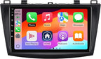 2+32G Android 13 Double Din Car Stereo for Mazda 3 2010-2013 with 9 Inch Touchscreen Radio Built-in Wireless Carplay/Android Auto/GPS/Bluetooth/FM/AUX-in/Steering Wheel Controls/Backup Camera