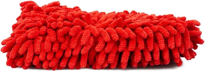 Maxshine Universal Red Chenille Microfiber Wash Pad | Professional High-Efficiency Car Wash Pad & Mitt Alternative | Scratch-Free Microfiber Cleaning Pad for Cars, Trucks, SUVs, Boats & RVs