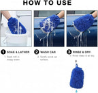 Chenille Microfiber Car Wash Mitt, Scratch Free Reusable Cleaning Glove, Soft Absorbent Auto Detailing Wash Mitt for Car Exterior & Interior – 1 Pack (Blue)