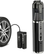 Mini 3-in-1 Car Vacuum & Tire Inflator, 18000Pa Brushless Motor, 150PSI Smart Air Pump for E-Bike/Motorcycle/Car, Cordless Handheld Vac with LED Lantern