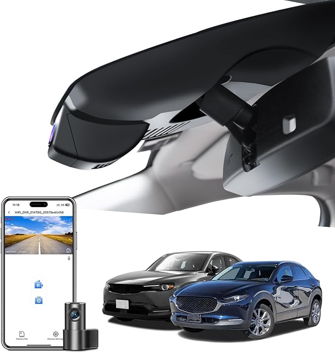 mangoal Front 4K & Rear 1080p Dash Cam Fit for Mazda CX-30 2020 2021 2022 2023 & MX-30 EV 2022-2023(Model A), UHD 2160P Video, Free App & WiFi, 128GB Card