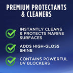 303 Products Marine Speed Detailer - Instantly Shines And Protects - UV Protection - Protects Against Fading - Removes Dust, Dirt, And Smudges, 32 fl. oz. (30205)Packaging May Vary, White